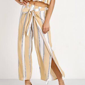 Faithful the brand wrap Striped Wide-Leg Pants size 8